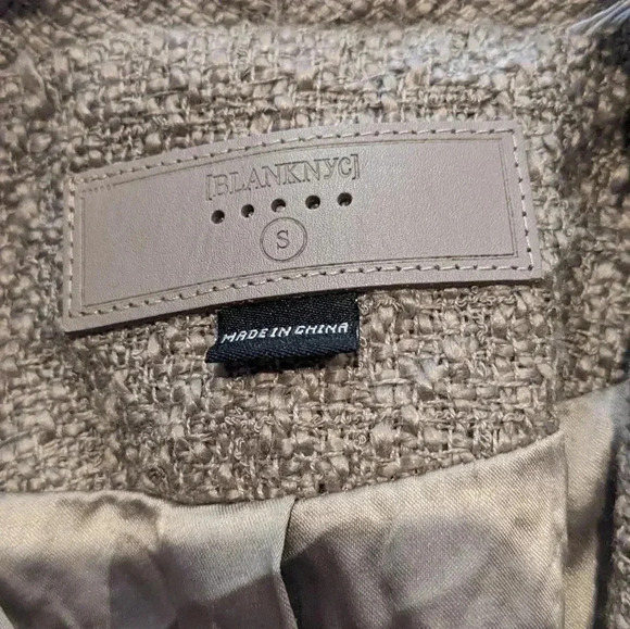 Blank Nyc Tweed Open Front Cropped Blazer size S - Picture 6 of 6